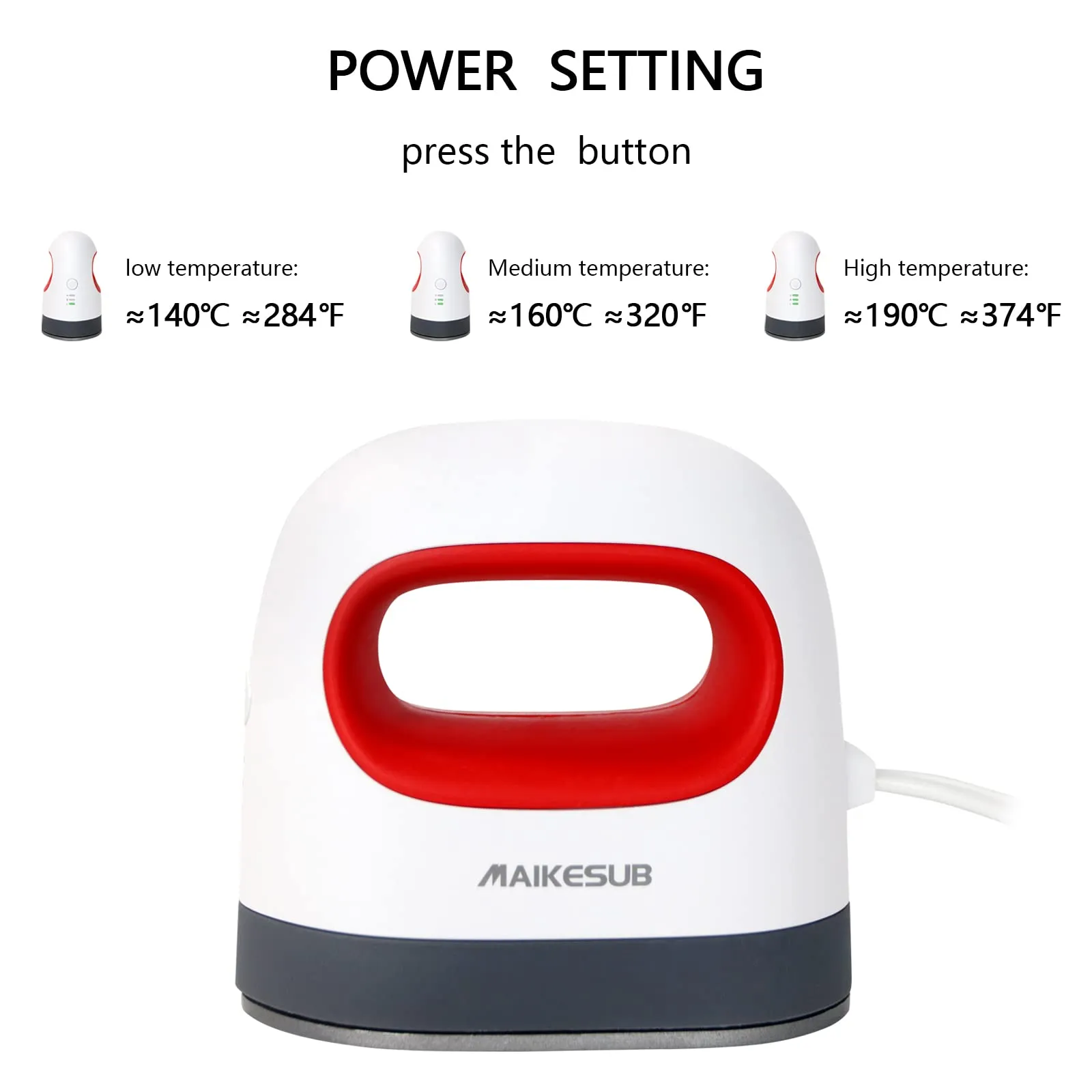 MAIKESUB Mini Heat Press Machine Easy to Use for T Shirts Shoes Hats Small HTV Iron on Vinyl Projects Portable Heating Transfer Iron Red