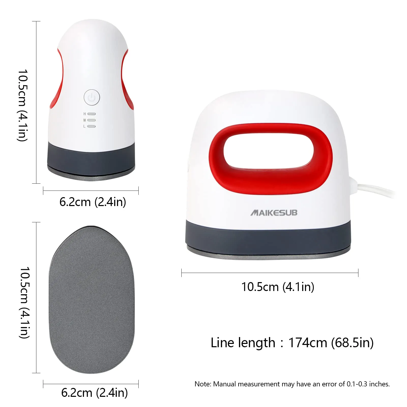 MAIKESUB Mini Heat Press Machine Easy to Use for T Shirts Shoes Hats Small HTV Iron on Vinyl Projects Portable Heating Transfer Iron Red