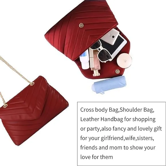 MECOLOR Women’s Fashion Crossbody Bags Lightweight Adjustable Chain Strap Quilted Designer Popular Handbags Shoulder Bag