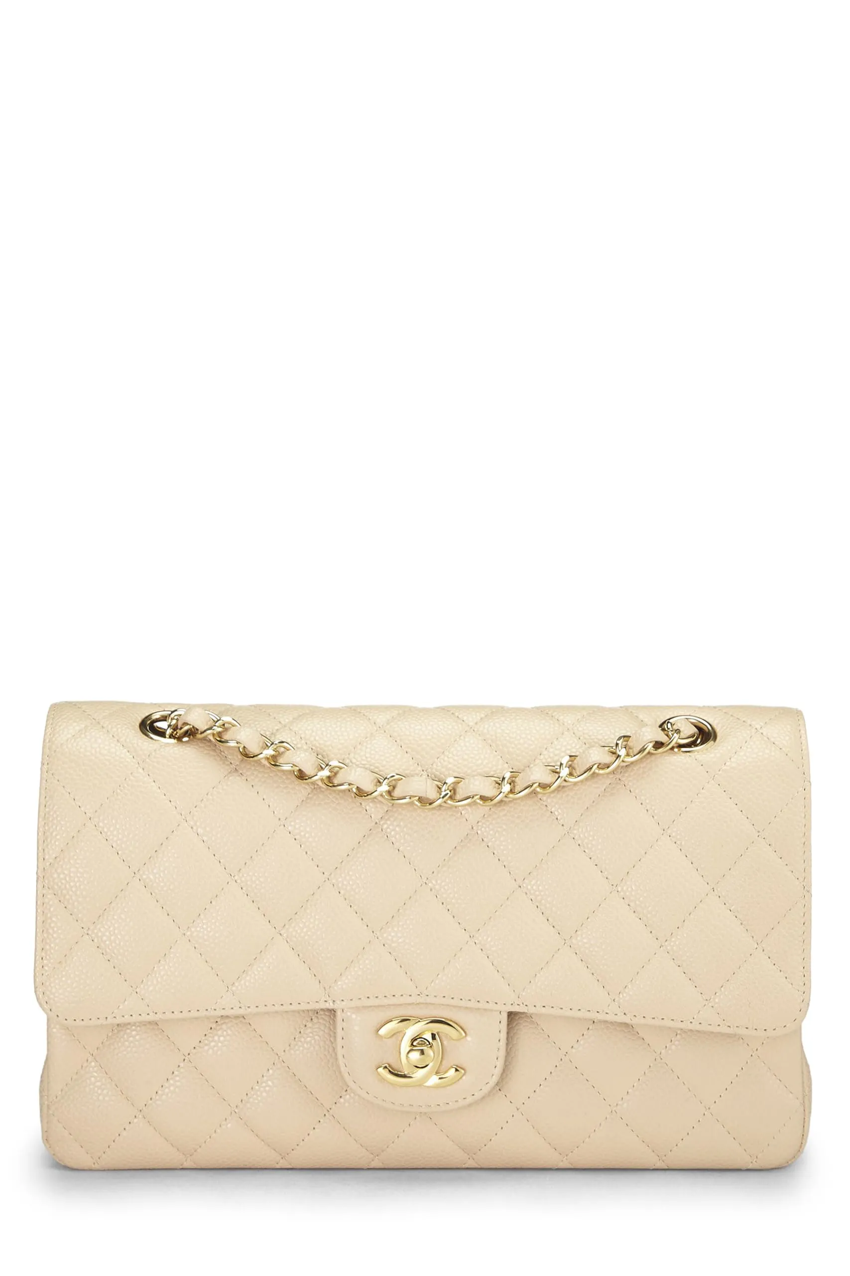Medium, Flap Beige Beige International tracking Classic Quilted Chanel, Lambskin Double  Final clearance