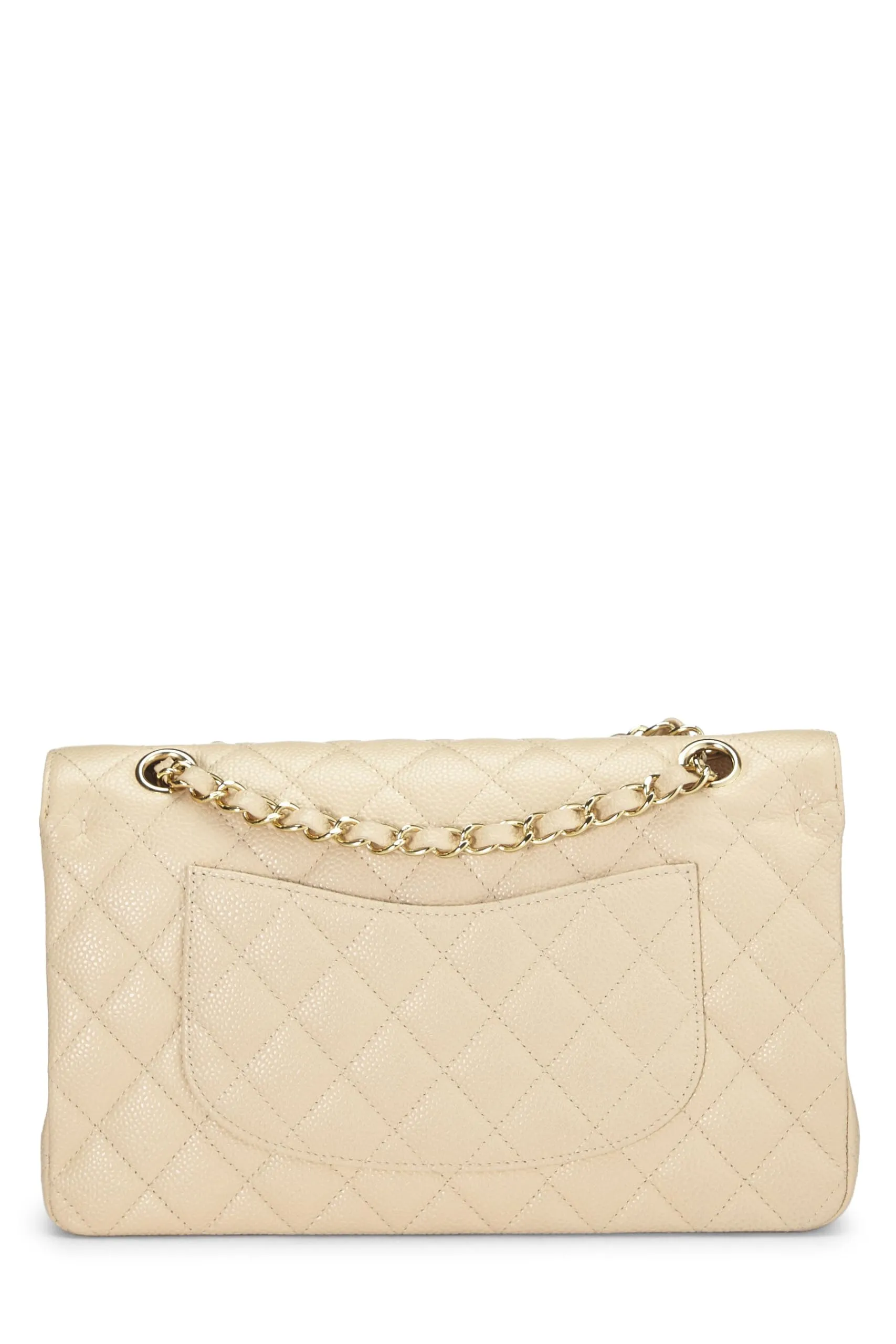 Medium, Flap Beige Beige International tracking Classic Quilted Chanel, Lambskin Double  Final clearance