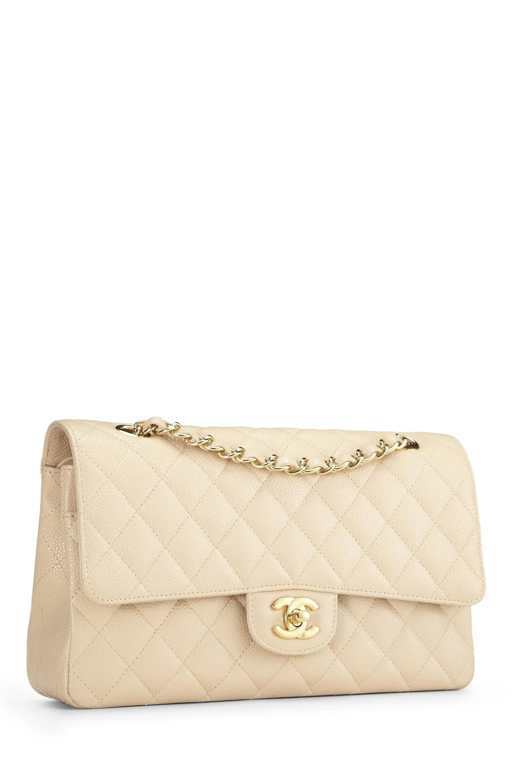 Medium, Flap Beige Beige International tracking Classic Quilted Chanel, Lambskin Double  Final clearance