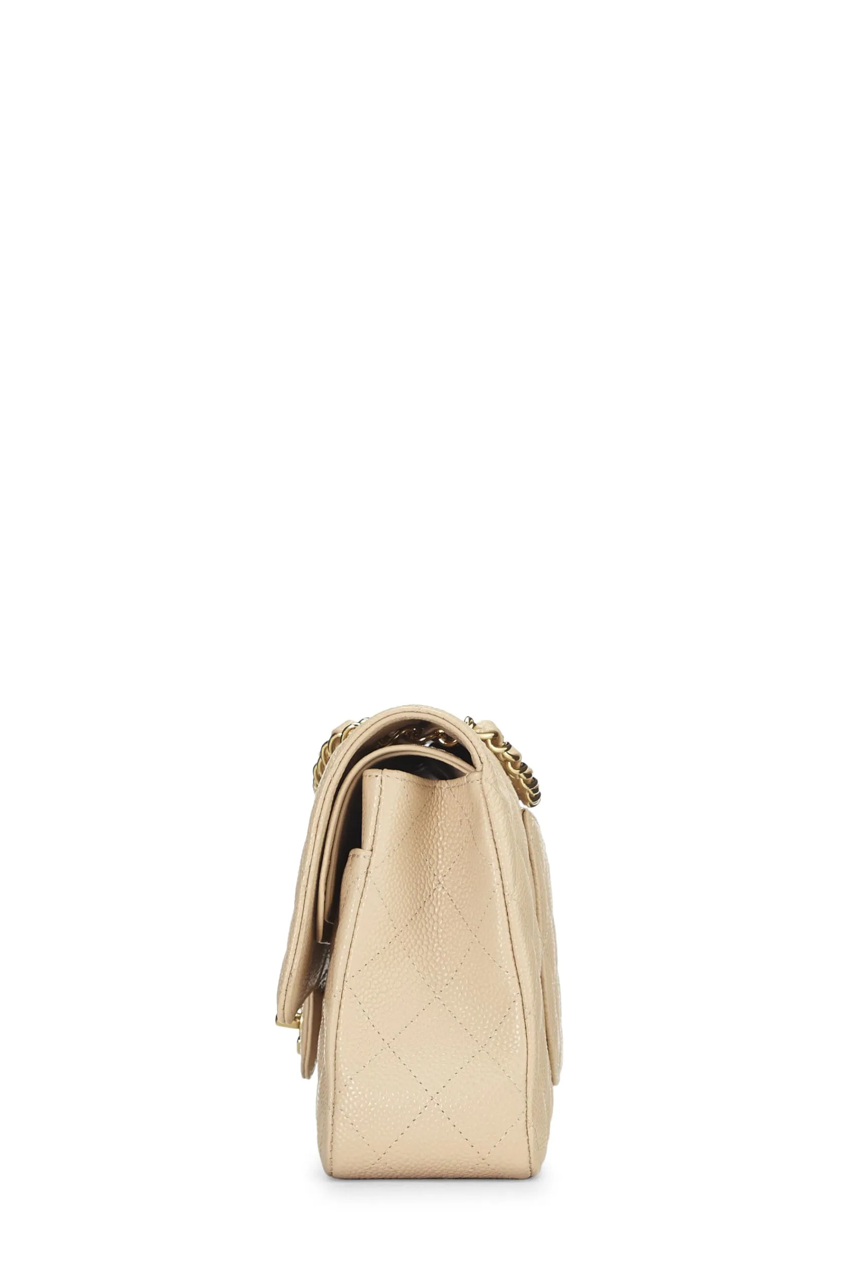 Medium, Flap Beige Beige International tracking Classic Quilted Chanel, Lambskin Double  Final clearance