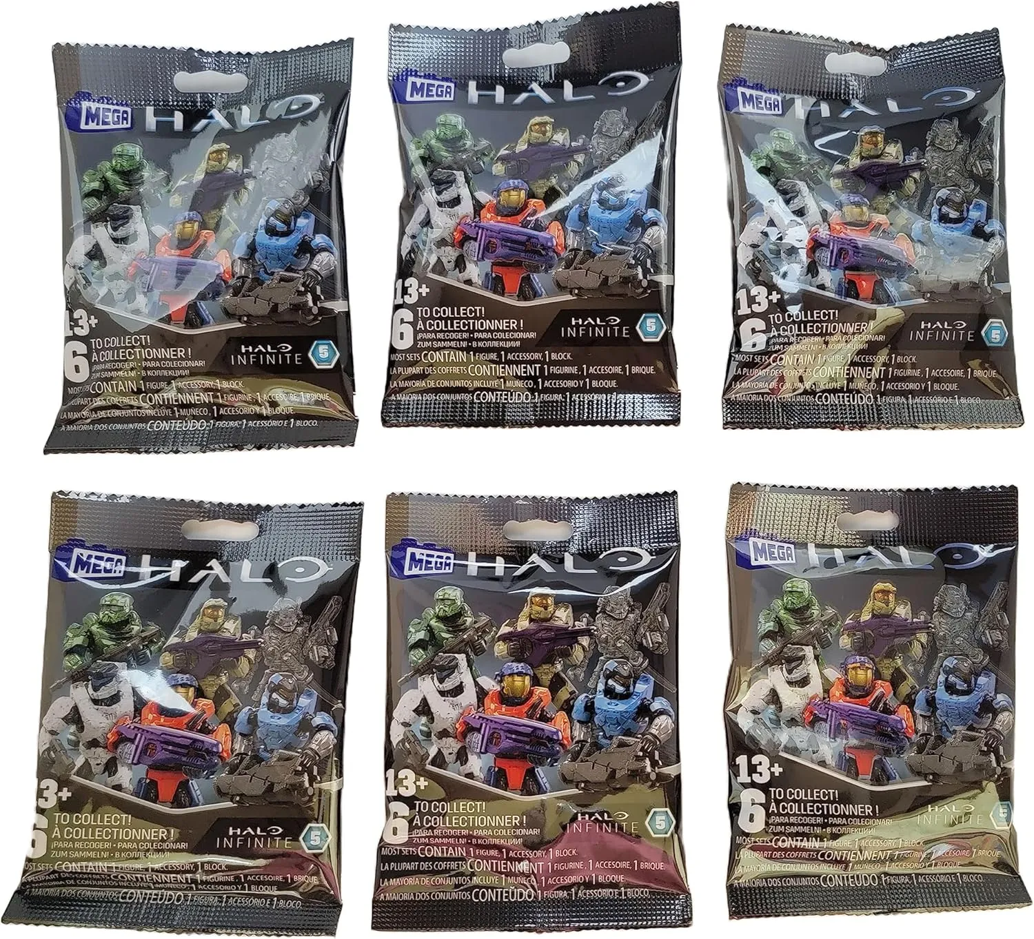 Mega Construx Halo Infinite Series 5 Mini Figures Blind Bags Complete Set of 6 from CNC84-963G Spartans Release
