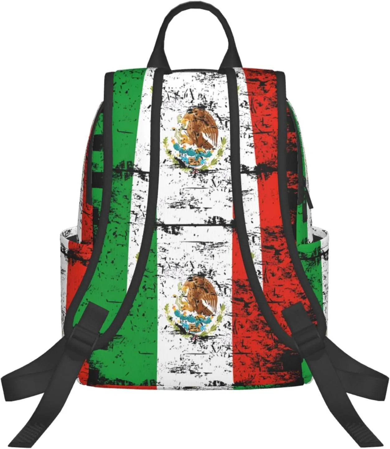 Mexico Mexican Eagle Flag Travel Backpacks Casual Laptop Backpack Sport Rucksack Large Capacity Daypack Multi-Pockets Adjustable Strap Bag for Working Hiking