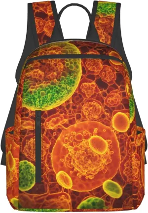 microscop eukaryotic cells Print Women Travel Backpack Purse Casual Daypack Laptop bag for Work,Business,Travel