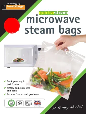Microwave steam (Pack of 100) Medium Bags, 21 x 16.5 x 1.75 cm