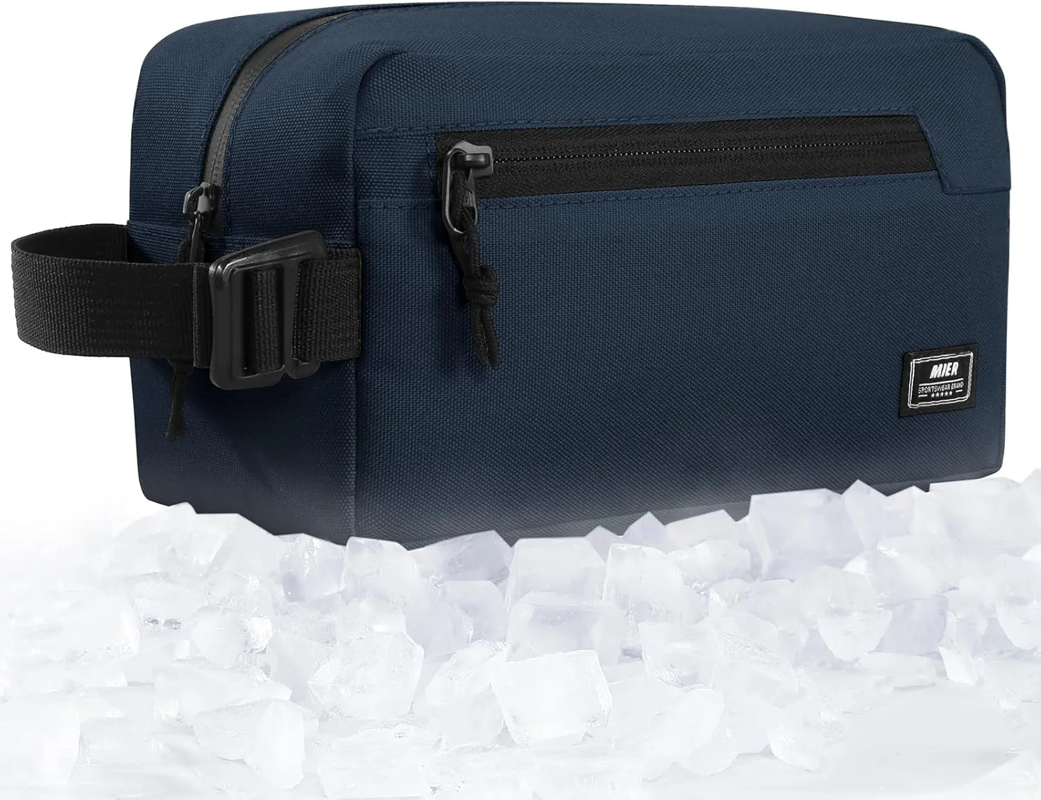 MIER Freezable Snack Bags Small Frozen Mini Cooler Lunch Bag Freezer Insulated Pouch for Adults Work Travel On-the-go,Dark Blue