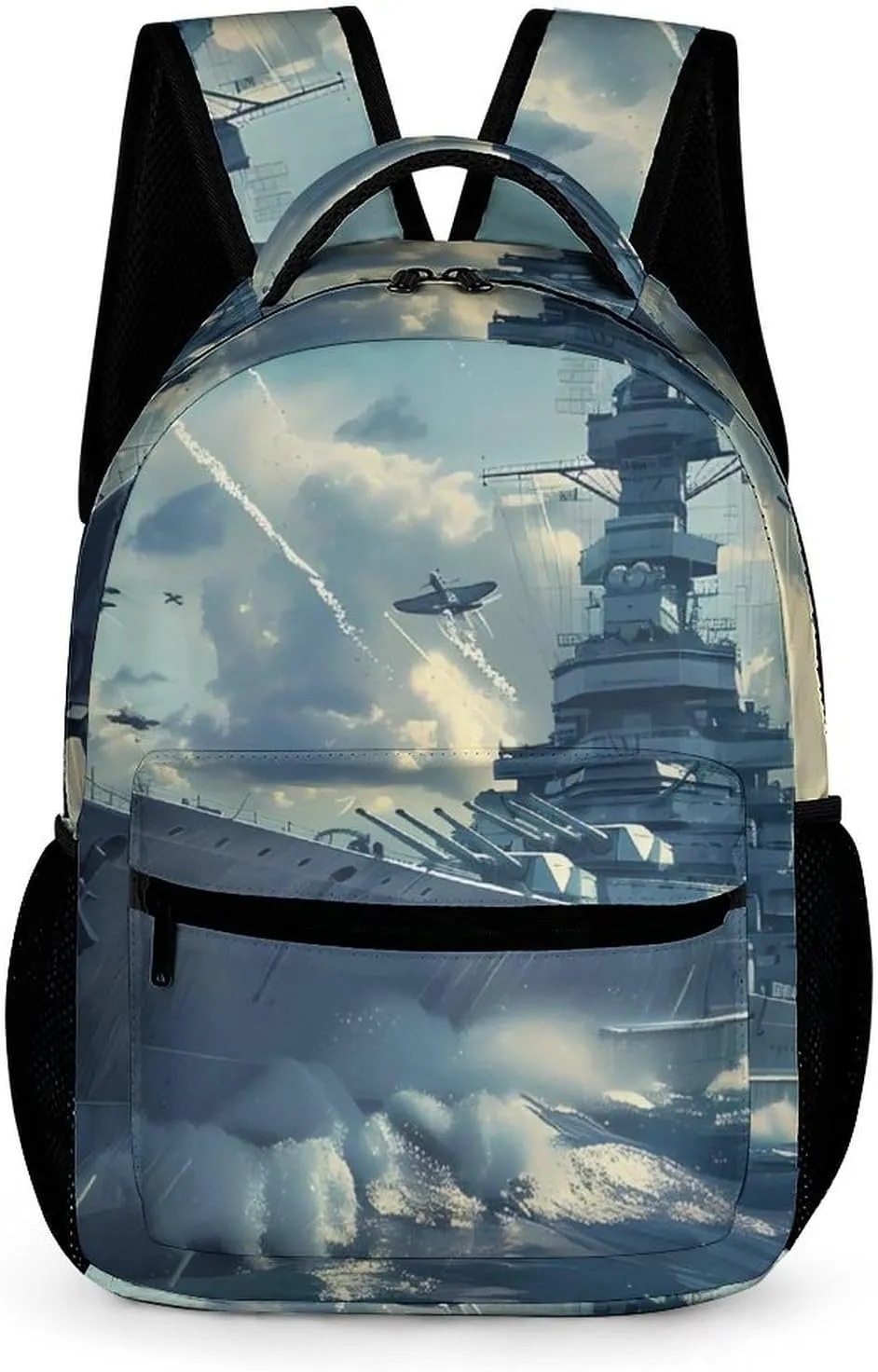 Military USS Enterprise Yorktown-Class Battleship Travel Laptop Backpack Durable Computer Bag Daypack for Men Women