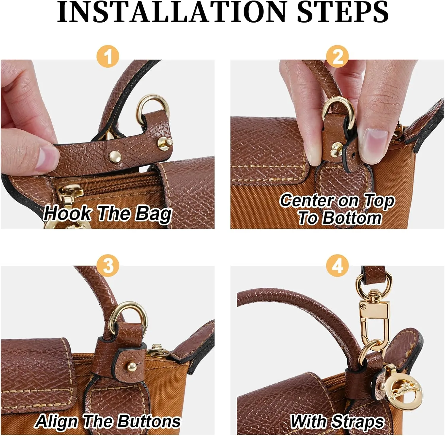 Mini Bags Leather Shoulder Strap for Longchamp Mini Bag Nude TAUPE Strap Kit