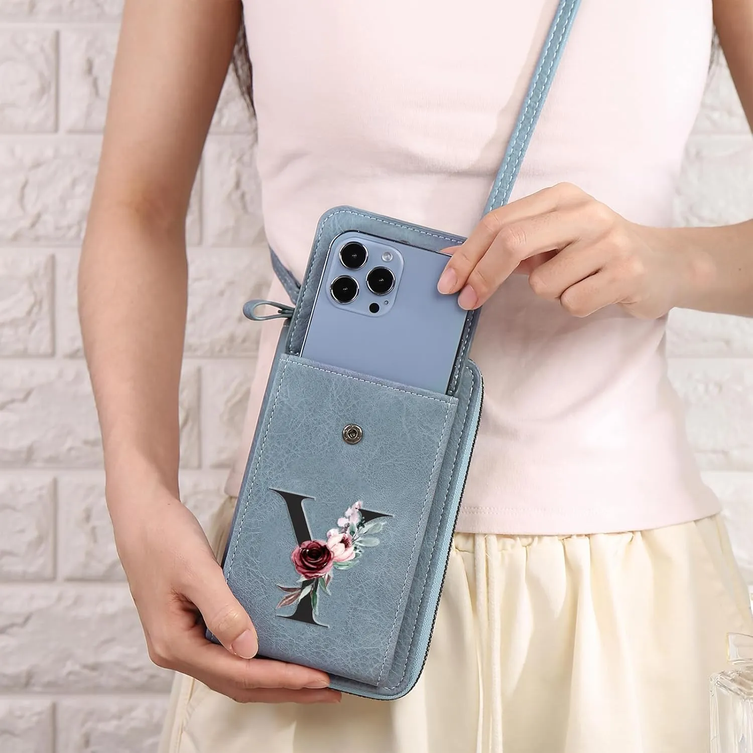 Mini Crossbody Bags for Women Custom Name Small Purse Personalized Initial Womens Crossbody Wallet Cellphone Purse