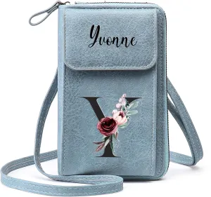 Mini Crossbody Bags for Women Custom Name Small Purse Personalized Initial Womens Crossbody Wallet Cellphone Purse