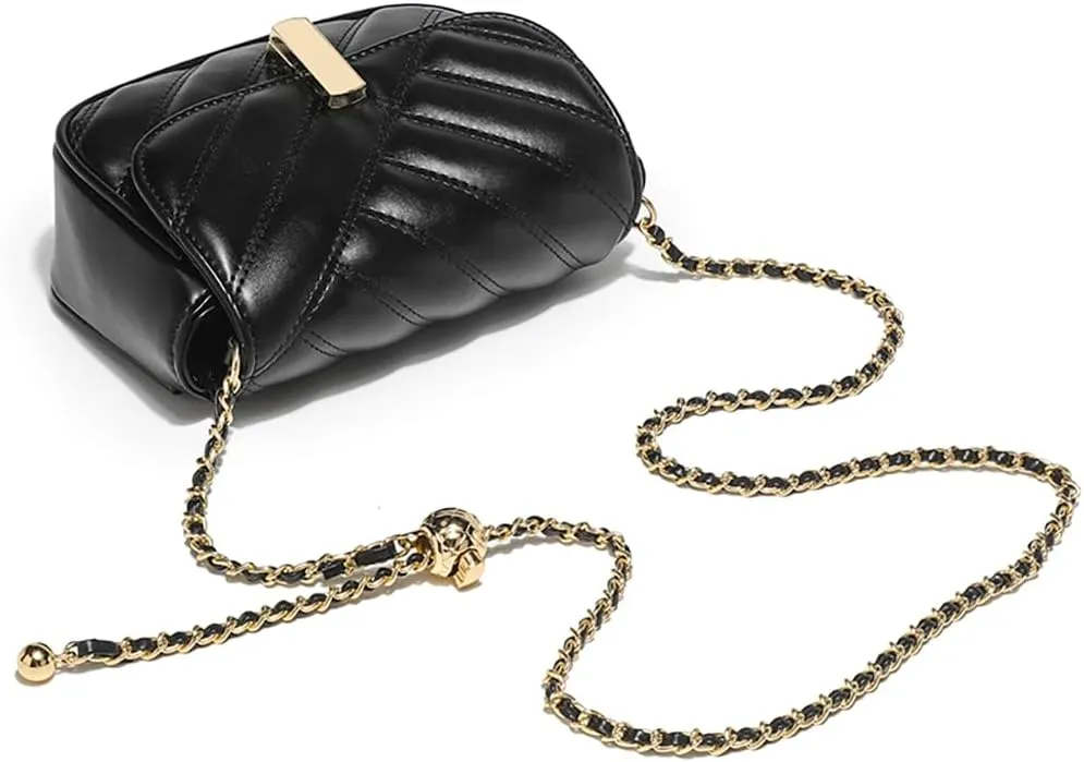 Mn&Sue Crossbody Bags for Women Fashion Quilted Purse Small Shoulder Bag with Adjustable Chain Ladies Clutch