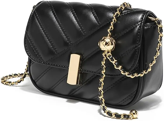 Mn&Sue Crossbody Bags for Women Fashion Quilted Purse Small Shoulder Bag with Adjustable Chain Ladies Clutch