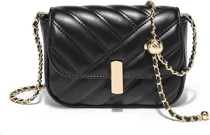 Mn&Sue Crossbody Bags for Women Fashion Quilted Purse Small Shoulder Bag with Adjustable Chain Ladies Clutch
