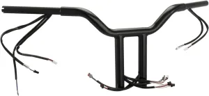 MoKitDora Softail Pre-wired Handlebar 14" Rise T Bars 1-1/4" Fat Club Style Drag Bar for 2016-up Low Rider S 2018-up Street Bob Slim Heritage Breakout Fat Boy Fat Bob, Black