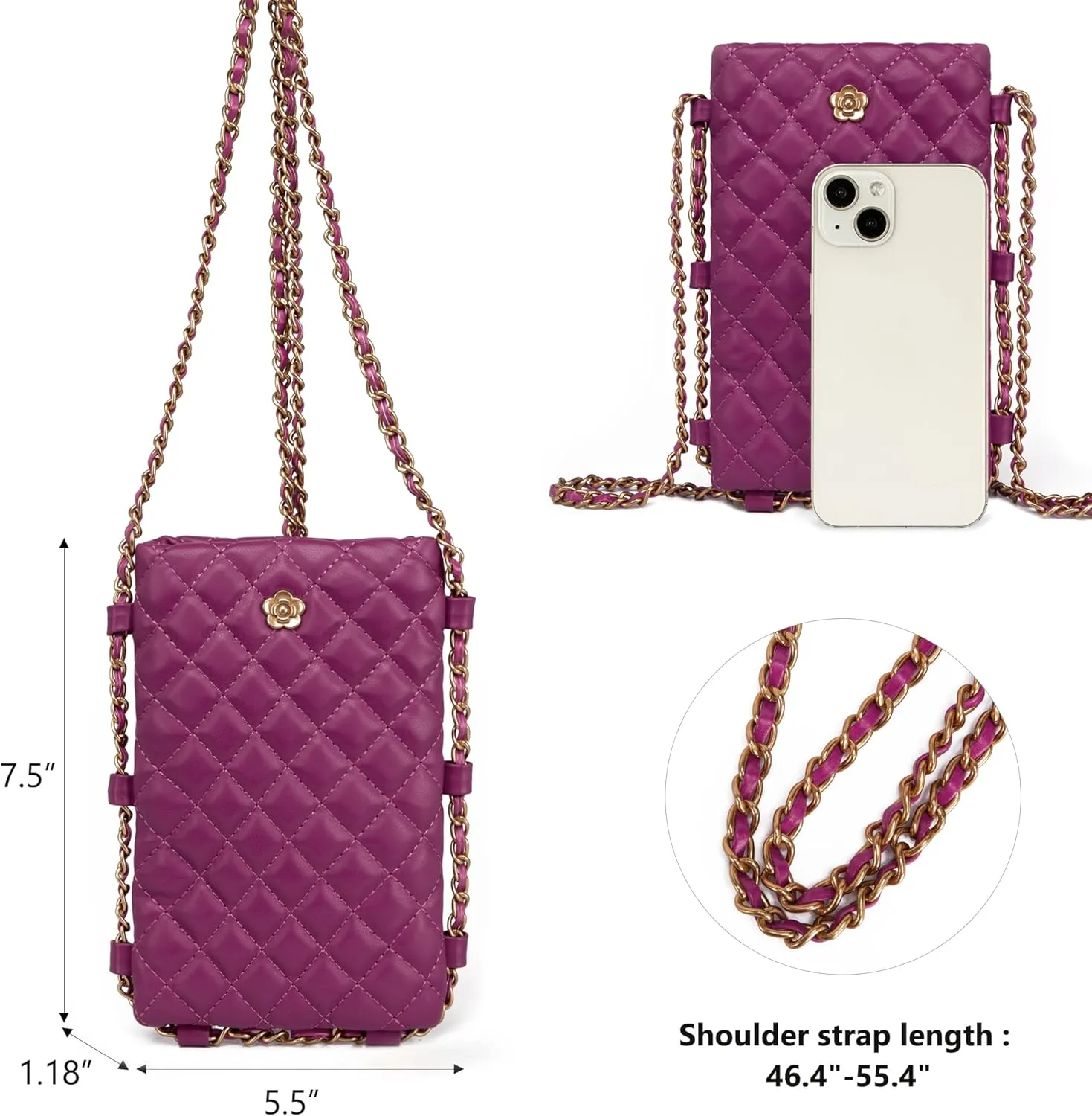 Montana West Quilted Small Crossbody Bags for Women Trendy Cell Phone Purse