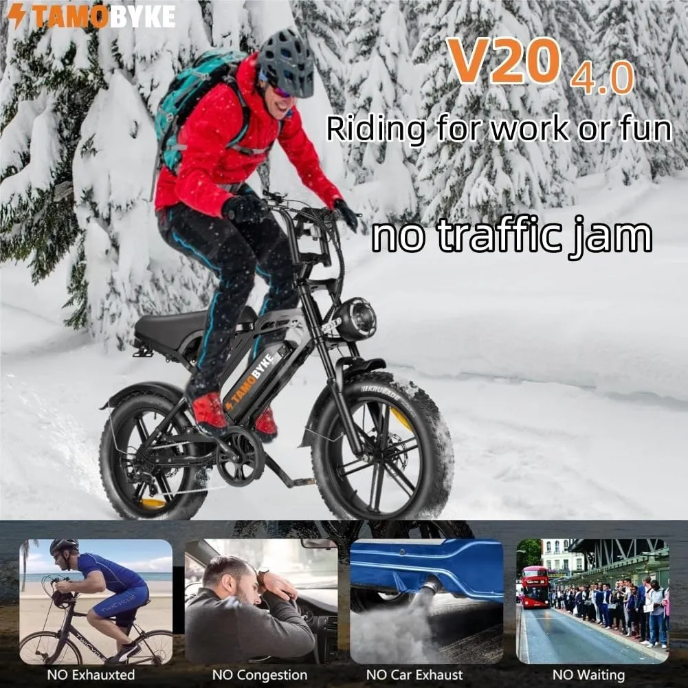 Moped Style 1500W/2000W Electric Bike,30mph/33mph Ebike&34-180Miles PAS Range,48V15.6ah/18.2ah/ (874Wh) Larger Battery, 20'' Fat Tire Electric Bike for Adults,UL Safety Certified.