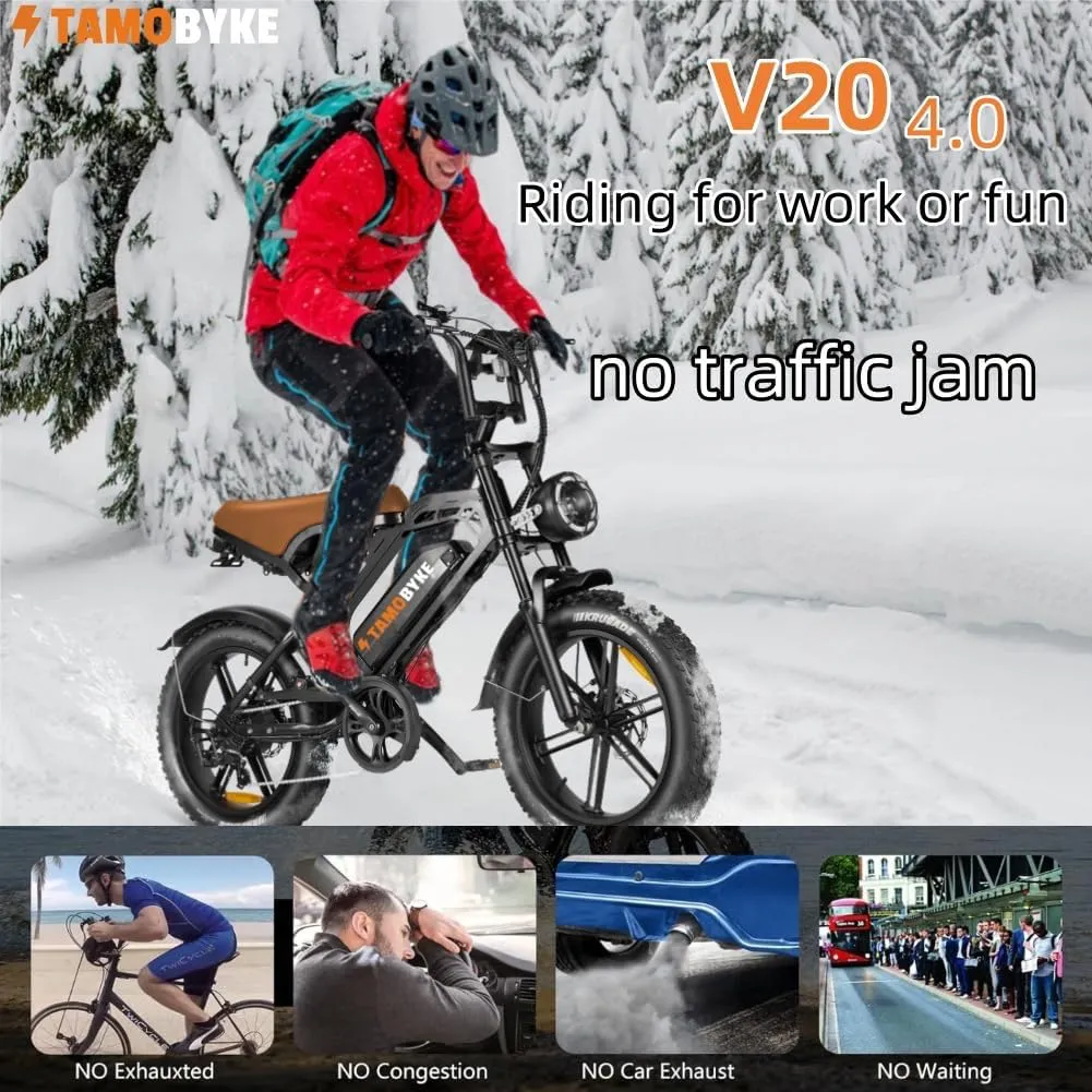 Moped Style 1500W/2000W Electric Bike,30mph/33mph Ebike&34-180Miles PAS Range,48V15.6ah/18.2ah/ (874Wh) Larger Battery, 20'' Fat Tire Electric Bike for Adults,UL Safety Certified.