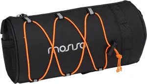 MOSISO Bike Handlebar Bag, Waterproof Bicycle Front Frame Pouch, 2.5L Bike Top Tube Bag Bicycle Roll Storage Pack Cycling Accessories Cylinder Pouch with Shoulder Strap, Black