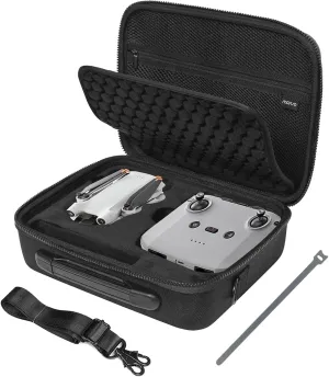 MOSISO Hard Travel Carrying Case Compatible with DJI Mini 3 Pro Drone with RC & RC-N1 Remote Controller and Accessories, Portable Waterproof Protective Storage Case Bag with Shoulder Strap, Black