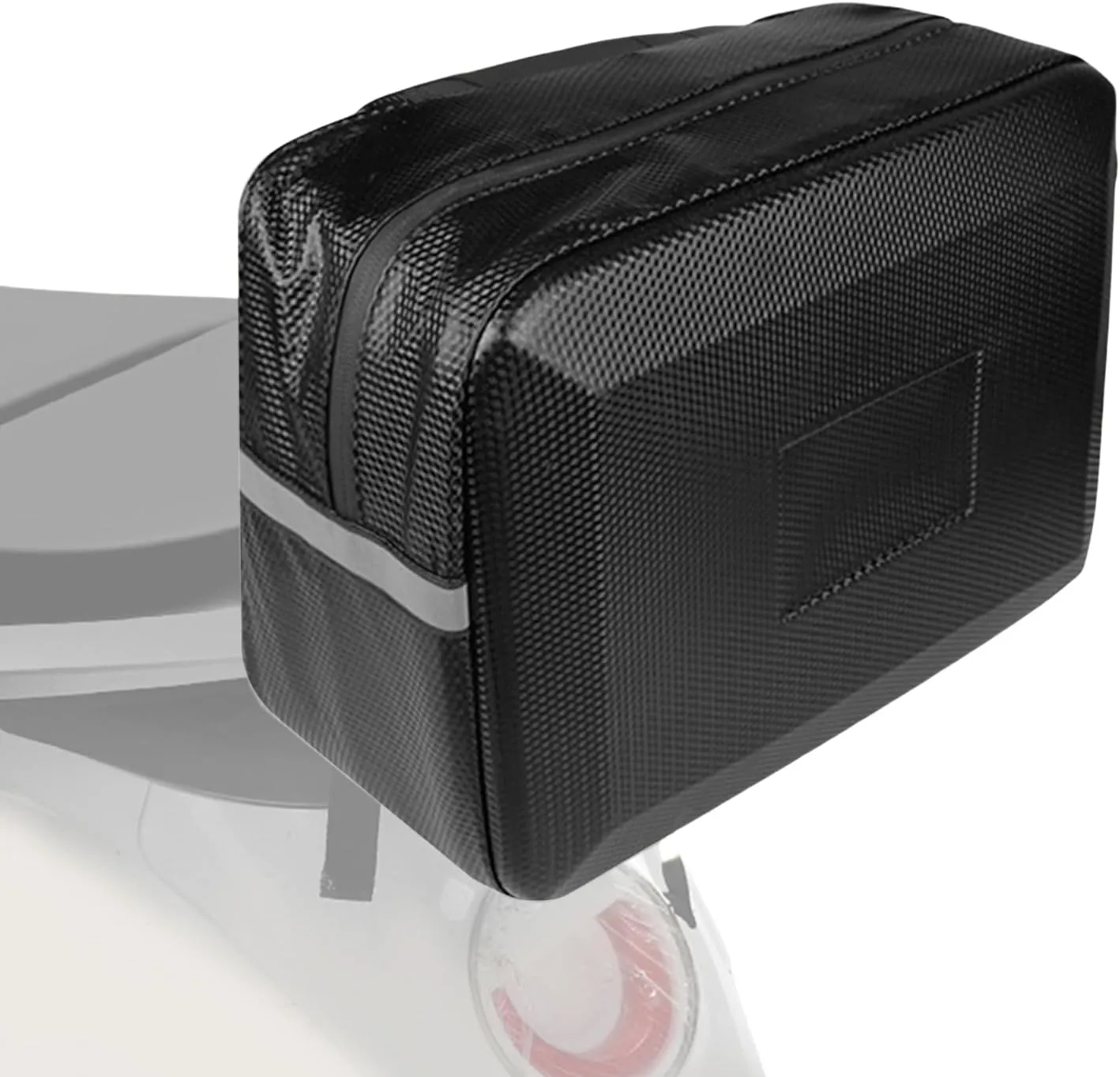 Motorcycle Backrest Bag, 9l Reflective Pvc, Rack Storage Pouch, Cycling Gear Organizer, Quick Release Feature, Holds Water Cups, Mobile Phones, Sunglasses, Outdoor Riding Accessory