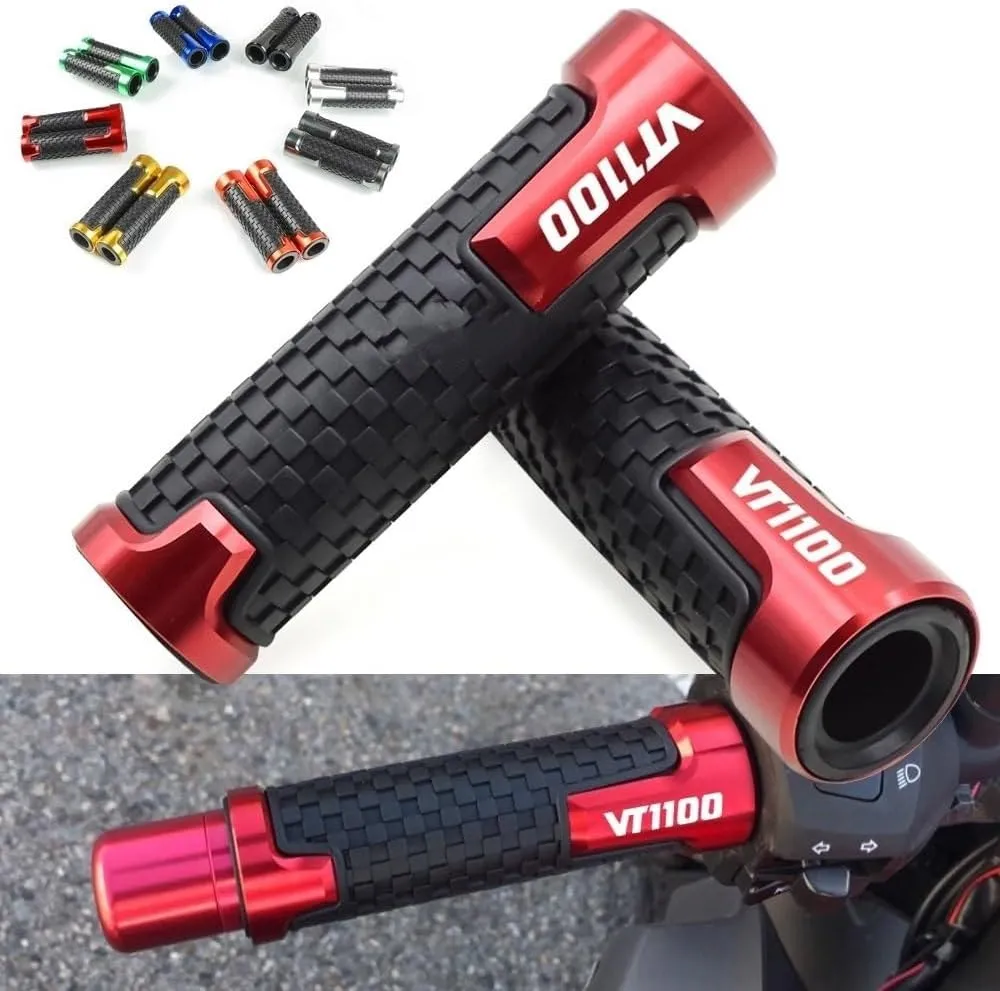 Motorcycle CNC Anti-slip Handlebar For H&ONDA VT1100/VT 1100 C Spirit 7/8"22mm Universal Motorcycle Aluminum Rubber Anti-Slip Handle Bar Grip Handlebar Hand Grips(77)