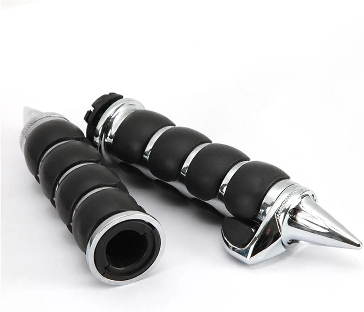 Motorcycle Hand Grips, INNOGLOW 1" 26mm Chrome Black Handlebar Grip Fits for Custom Harley Davidson Sportster Softail Tour Glide Road King Electra Glide Dyna w/ 1" inch Throttle Grips Bar Ends