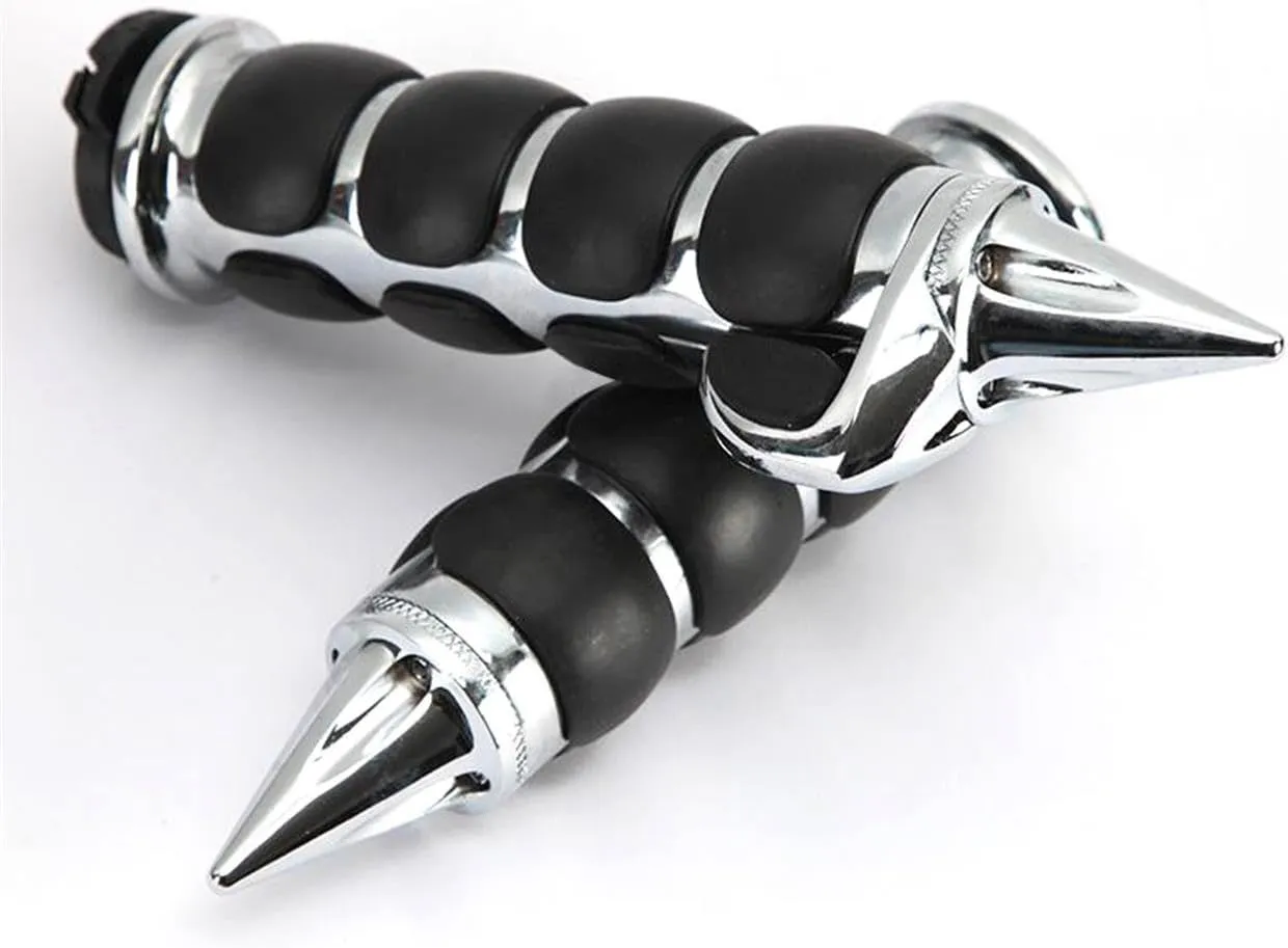 Motorcycle Hand Grips, INNOGLOW 1" 26mm Chrome Black Handlebar Grip Fits for Custom Harley Davidson Sportster Softail Tour Glide Road King Electra Glide Dyna w/ 1" inch Throttle Grips Bar Ends