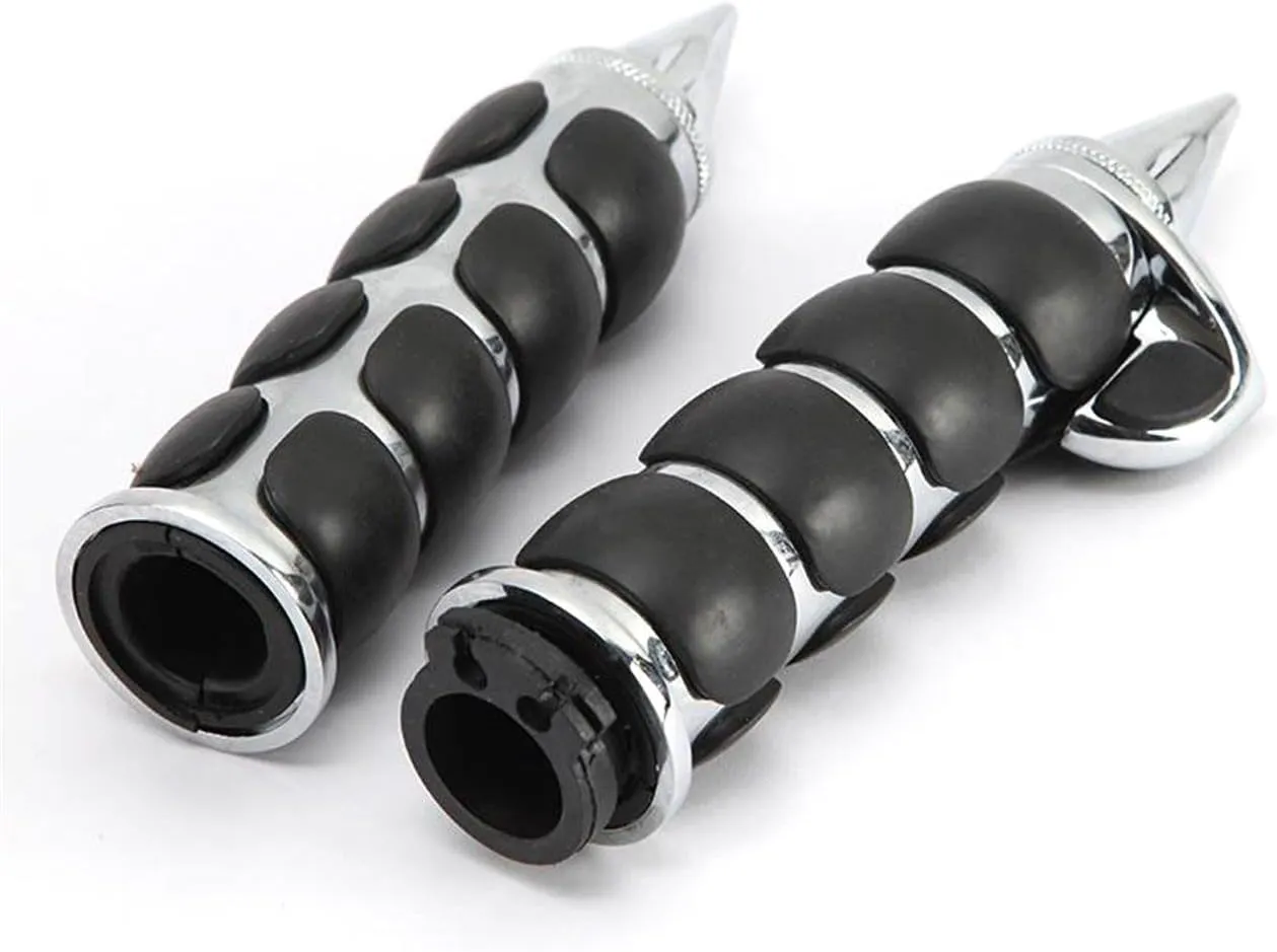 Motorcycle Hand Grips, INNOGLOW 1" 26mm Chrome Black Handlebar Grip Fits for Custom Harley Davidson Sportster Softail Tour Glide Road King Electra Glide Dyna w/ 1" inch Throttle Grips Bar Ends