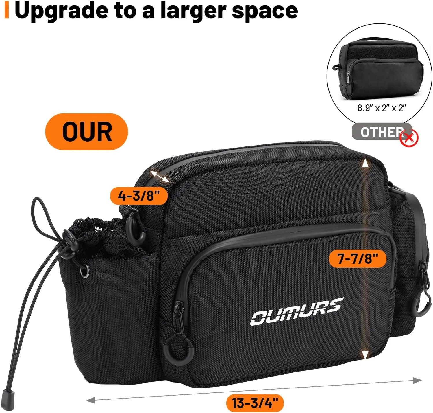 Motorcycle Handlebar Bag 1680D Water-Resistant 18L,Sissy Bar Bag Bike E-Scooter Handlebar Bag Universal Fit for T-Shaped & Horizontal Handlebars For Street Glide Road King Iron 883