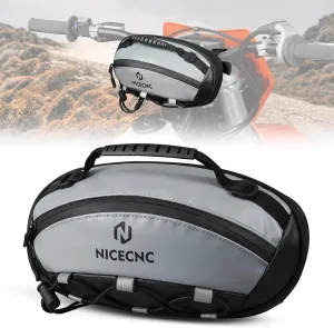 Motorcycle Handlebar Bag Universal Waterproof PVC Front Fork Storage Accessory Bag Motorcycle Tool Bag For Motorbike Cruiser Softail Dyna Sportsters Dirt Bike Bicycle Accessories