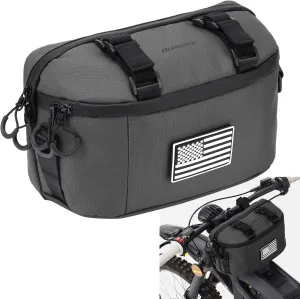 Motorcycle Handlebar Bag,600D Nylon Oxford Universal Bar bag American Flag Sissy Bar Bag Front Fork Storage Accessory Bag,For Motorbike Cruiser Softail Dyna Sportsters Dirt Bike Bicycle