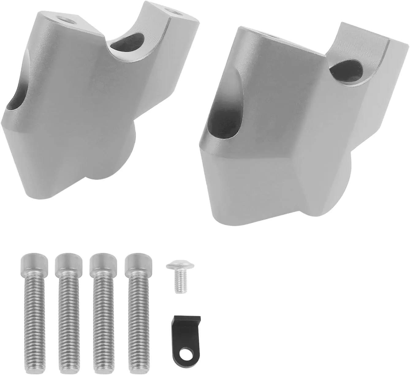 Motorcycle Handlebar Risers Clamp CNC Handle Bar Mount Clamps Black Riser Inserts Replacement for Ducati Desert X 2022 2023 (sliver)