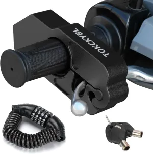 Motorcycle Lock, Heavy Duty Anti Theft Helmet, Brake and Handlebar Lock, Universal for Motorcycles, ATVs, Dirt Bikes, Mopeds，Scooters, Black