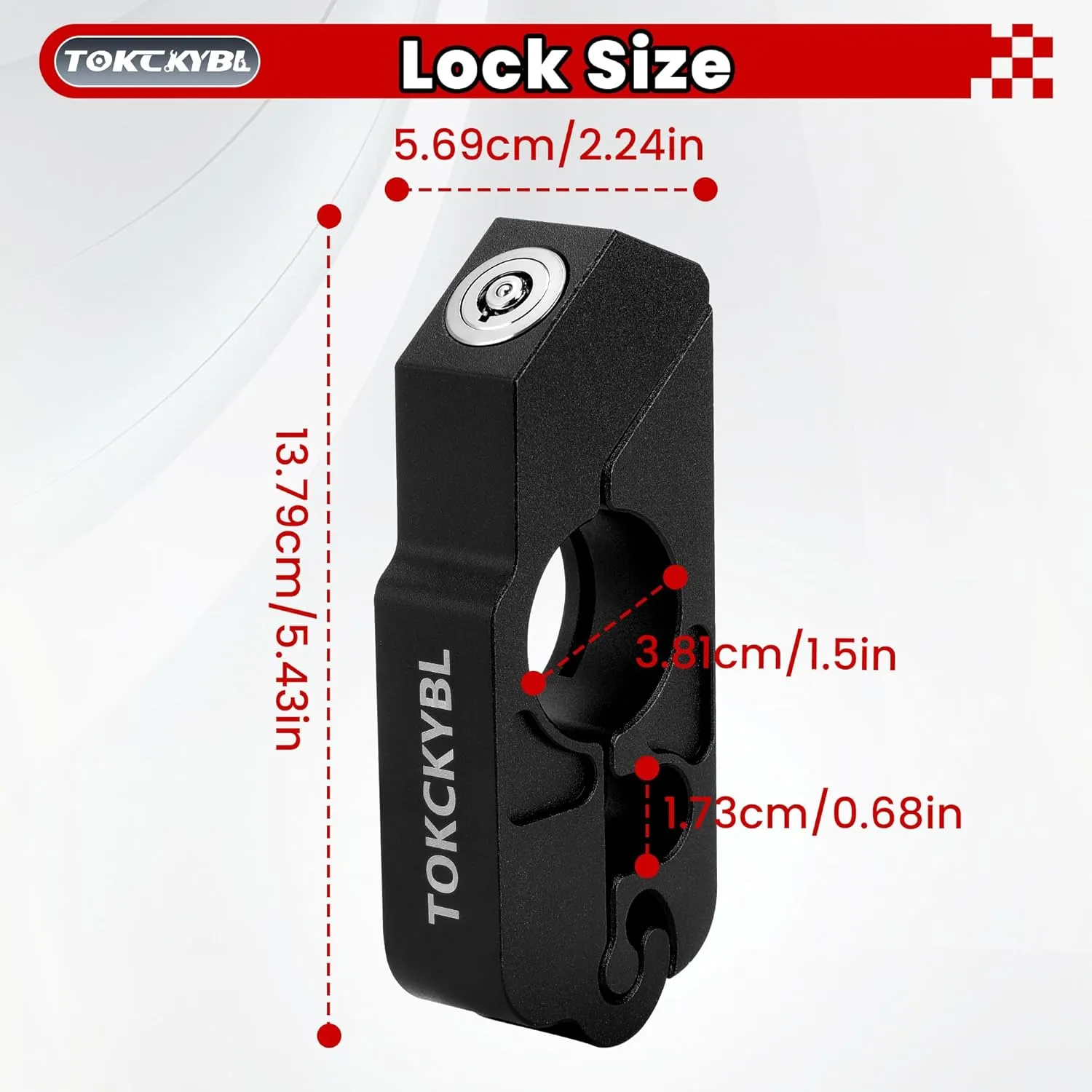 Motorcycle Lock, Heavy Duty Anti Theft Helmet, Brake and Handlebar Lock, Universal for Motorcycles, ATVs, Dirt Bikes, Mopeds，Scooters, Black