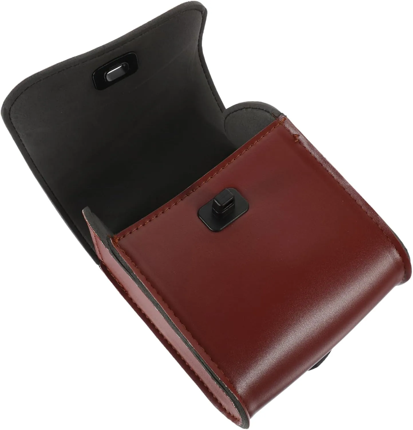 Motorcycle Saddlebag Handlebar Bag Buckled Straps Synthetic Leather Cycling Bag for Small Items Easy
