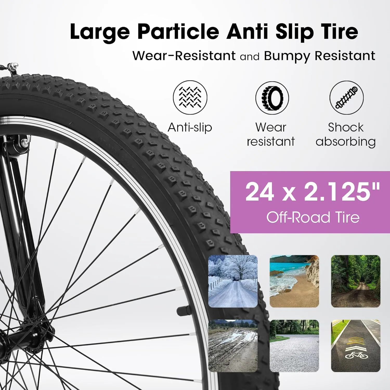 Mountain Bike 24 26 27.5 Inch Dual/Front Suspension Mens Womens Mountain Bike, 21 Speeds Dual Disc Brake, Carbon Steel Mountain Bike, Trail Beach Snow Commuter City Bikes, Birthday Gift Choice