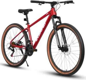 Mountain Bike 27.5 Inch Wheels, Bicicleta de Montaña for Adults, 21-Speed Shimano Gears & Dual Disc Brakes, Lightweight Aluminium Frame, Shock Absorbing Fork, All-Terrain Tires, 85% Pre-Assembled