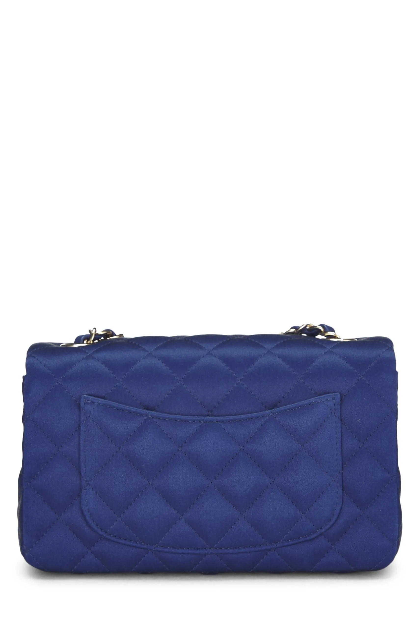 Must-have Flap Chanel, Rectangular Navy Navy Unbelievable deal Small, Satin 