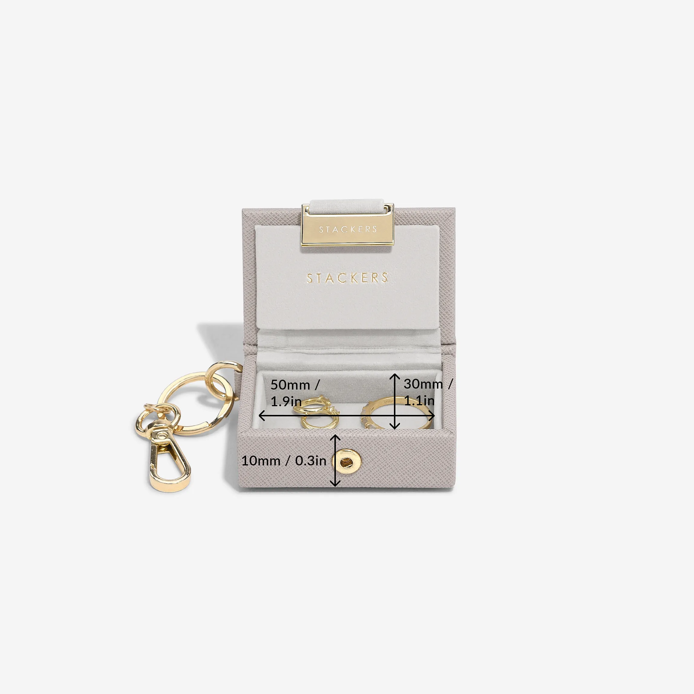 Nano Jewellery Box Keyring Gift Wrapped - Taupe