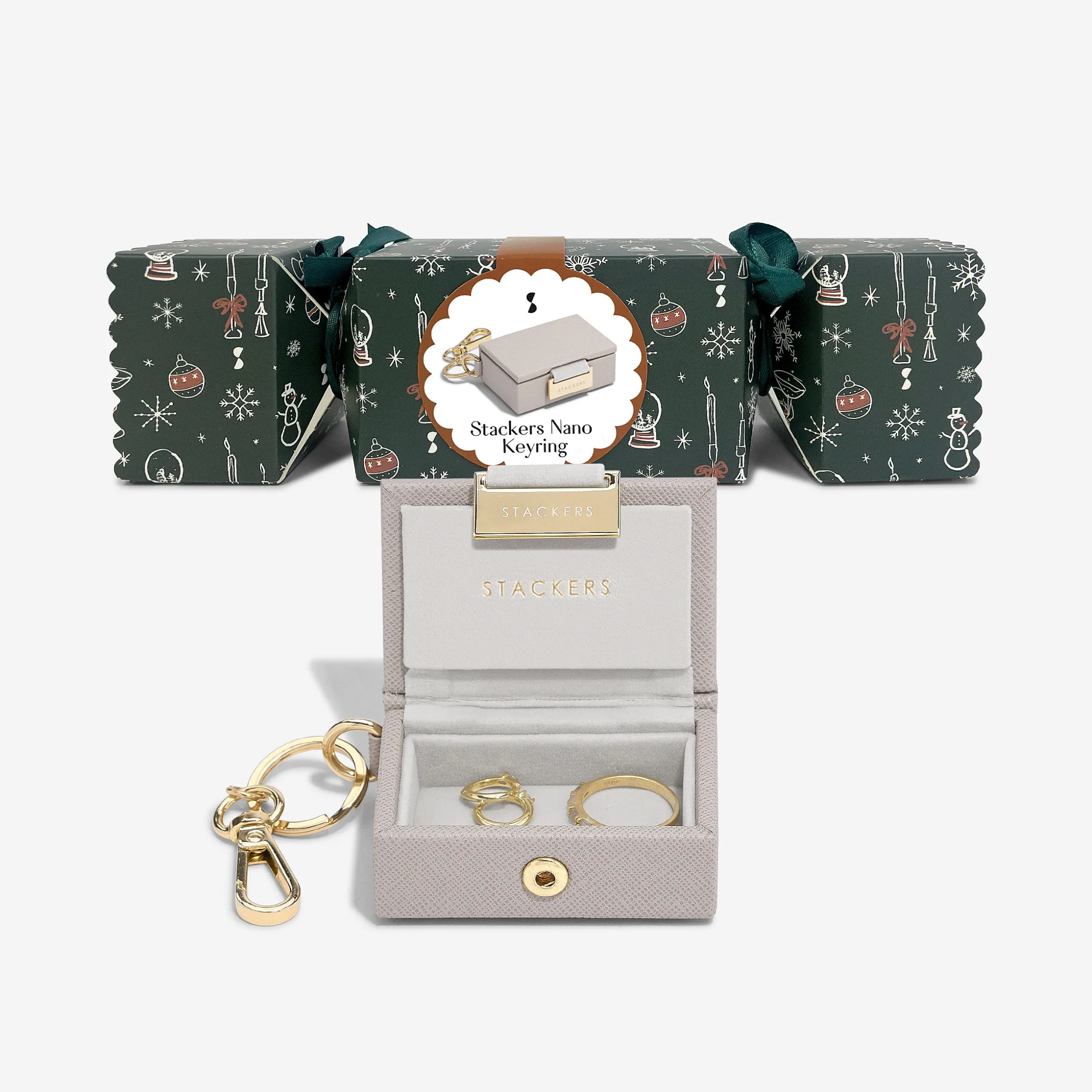 Nano Jewellery Box Keyring Gift Wrapped - Taupe