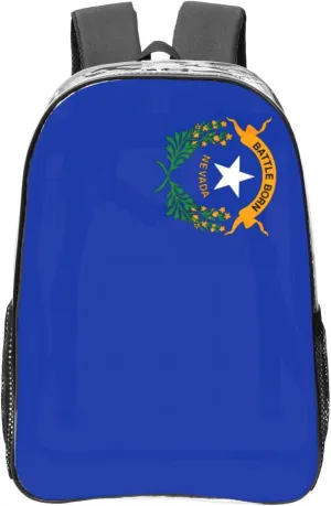 Nevada State Flag print Clear Backpacks for Office Transparent See Through Backpack Clear Bookbag for Adults