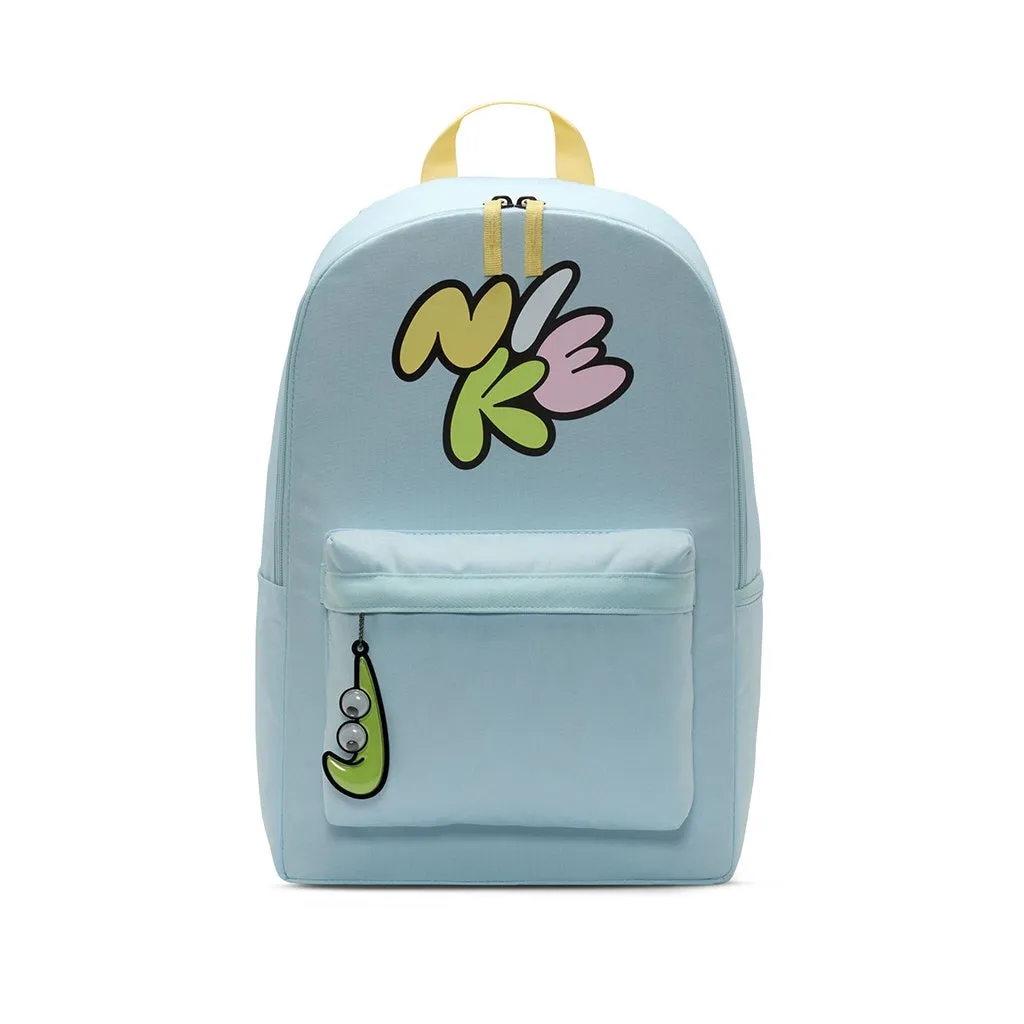 Nike | Heritage Swooshy 25 Litre Backpack. Glacier Blue/Soft Yellow/Lemon Twist