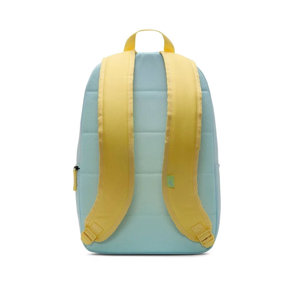 Nike | Heritage Swooshy 25 Litre Backpack. Glacier Blue/Soft Yellow/Lemon Twist