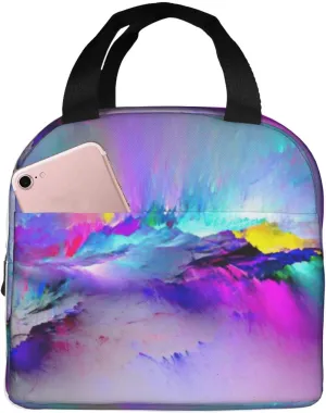 Northern Lights Painting print Lunch Bag, Food Handbags Case, Leakproof Insulated, for Work/Picnic/Beach/Travel