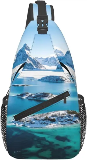 Norway Islands Print Men's and Women's Crossbody Bags, Casual and Fashionable Single Shoulder Backpacks,Suitable for Hiking Chest Bags