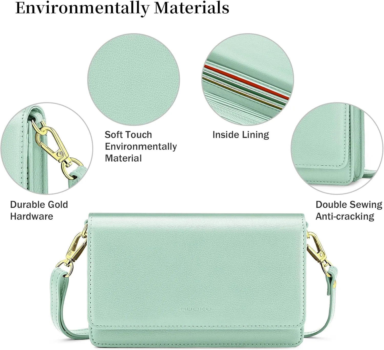 nuoku Small Crossbody Bags for Women, Small Crossbody Purse with Card Slots, Cell Phone Purse for Women with Phone Pocket