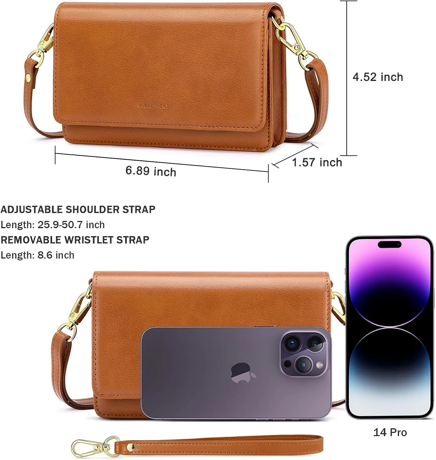 nuoku Small Crossbody Bags for Women, Small Crossbody Purse with Card Slots, Cell Phone Purse for Women with Phone Pocket
