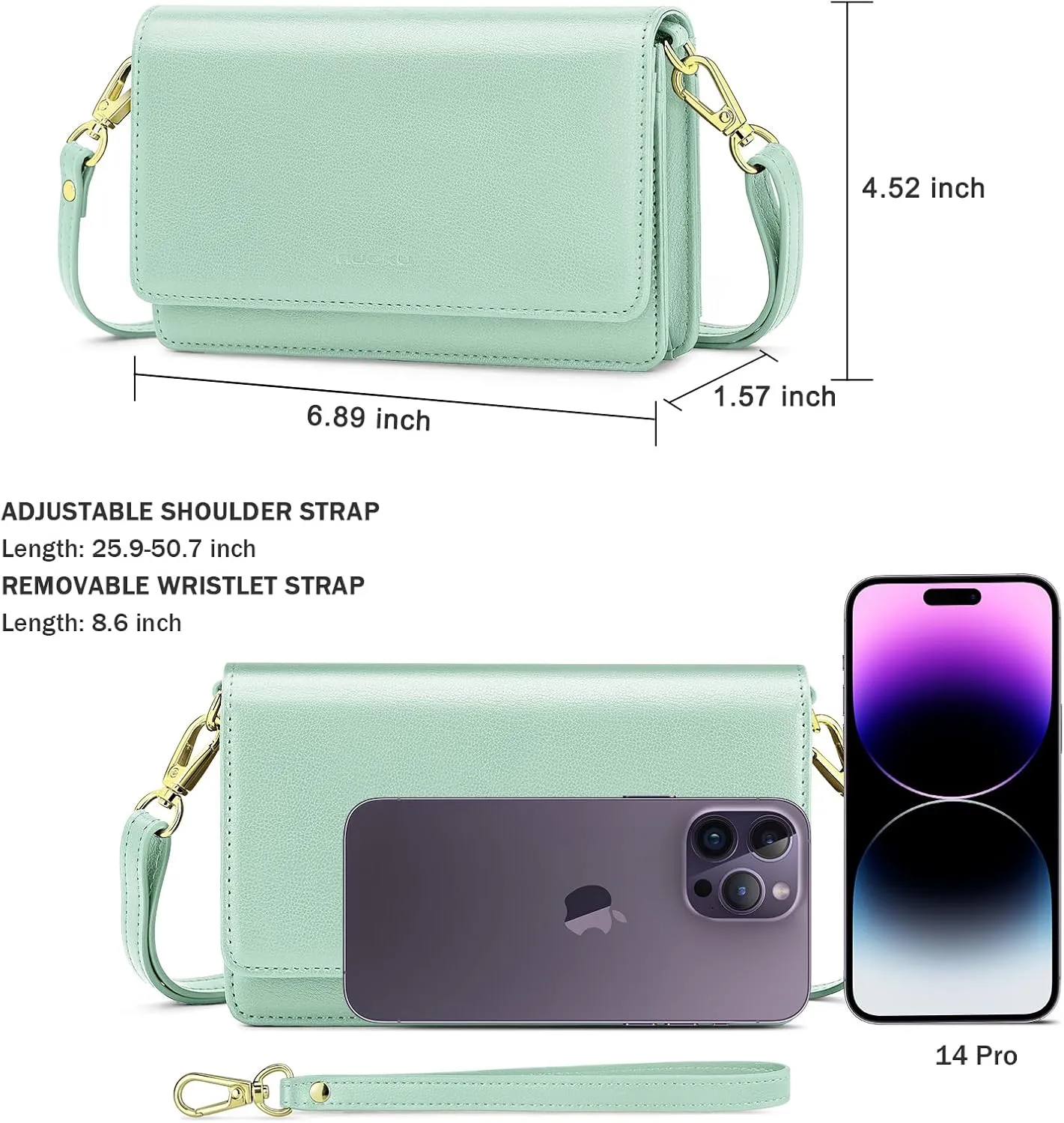 nuoku Small Crossbody Bags for Women, Small Crossbody Purse with Card Slots, Cell Phone Purse for Women with Phone Pocket